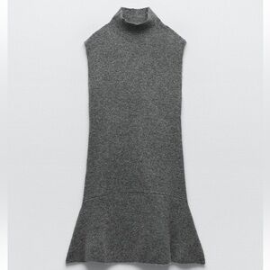Zara Gray Knit Skater Dress